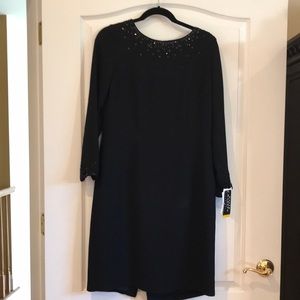 Black dress. Sequence beading neckline front and back